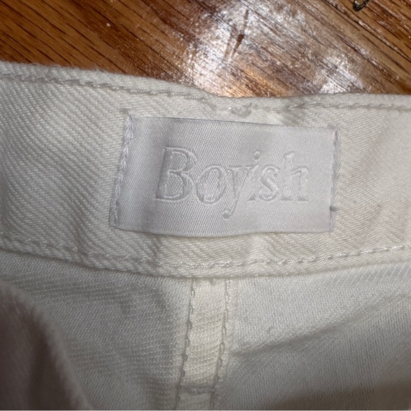 Boyish Billy High Waisted White Distressed Straight Leg High Rise Jeans 28 - Picture 3 of 12